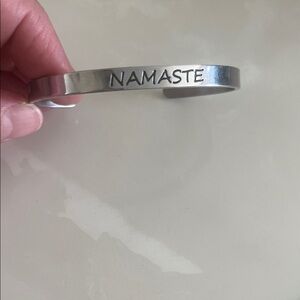 Silver 'Namaste' Cuff Bracelet